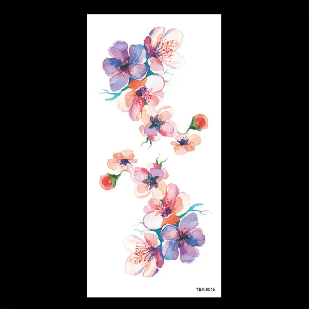 الاصطناعي مثير طويلة الأمد نقل المياه 3D أزياء فتاة الزهور هيئة الفن المؤقتة لصاقات وشم وهمية الذراع الساق الفن