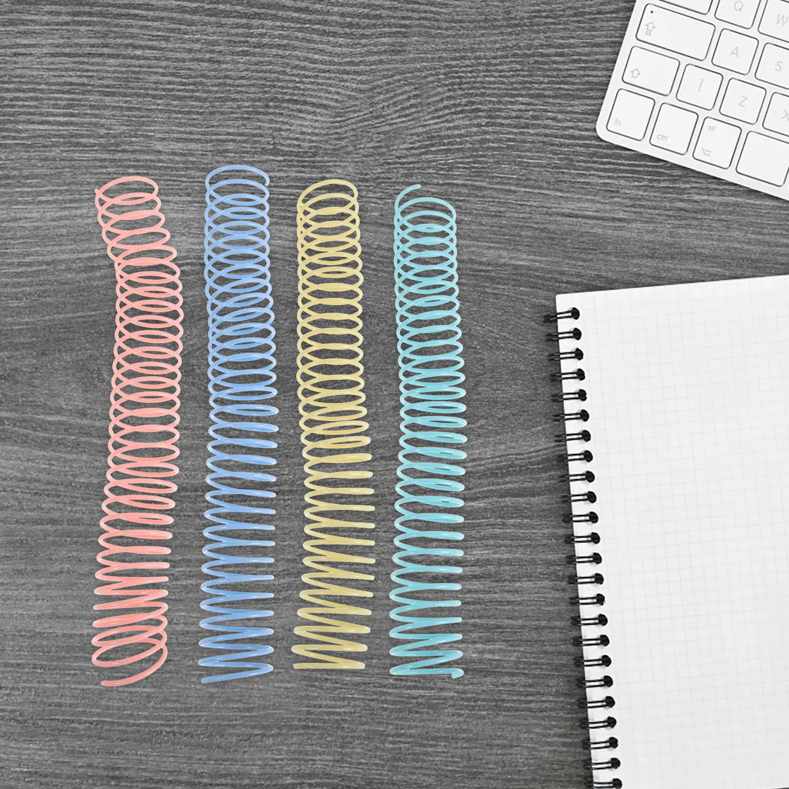 ขดลวดพลาสติก 8 ชิ้น ขนาด 35 มม. วงแหวนสีสำหรับเข้าเล่มสมุดโน้ตแบบรูหลวม อุปกรณ์เข้าเล่มหนังสือ ขดลวดเข้าเล่มแบบสันห่วง