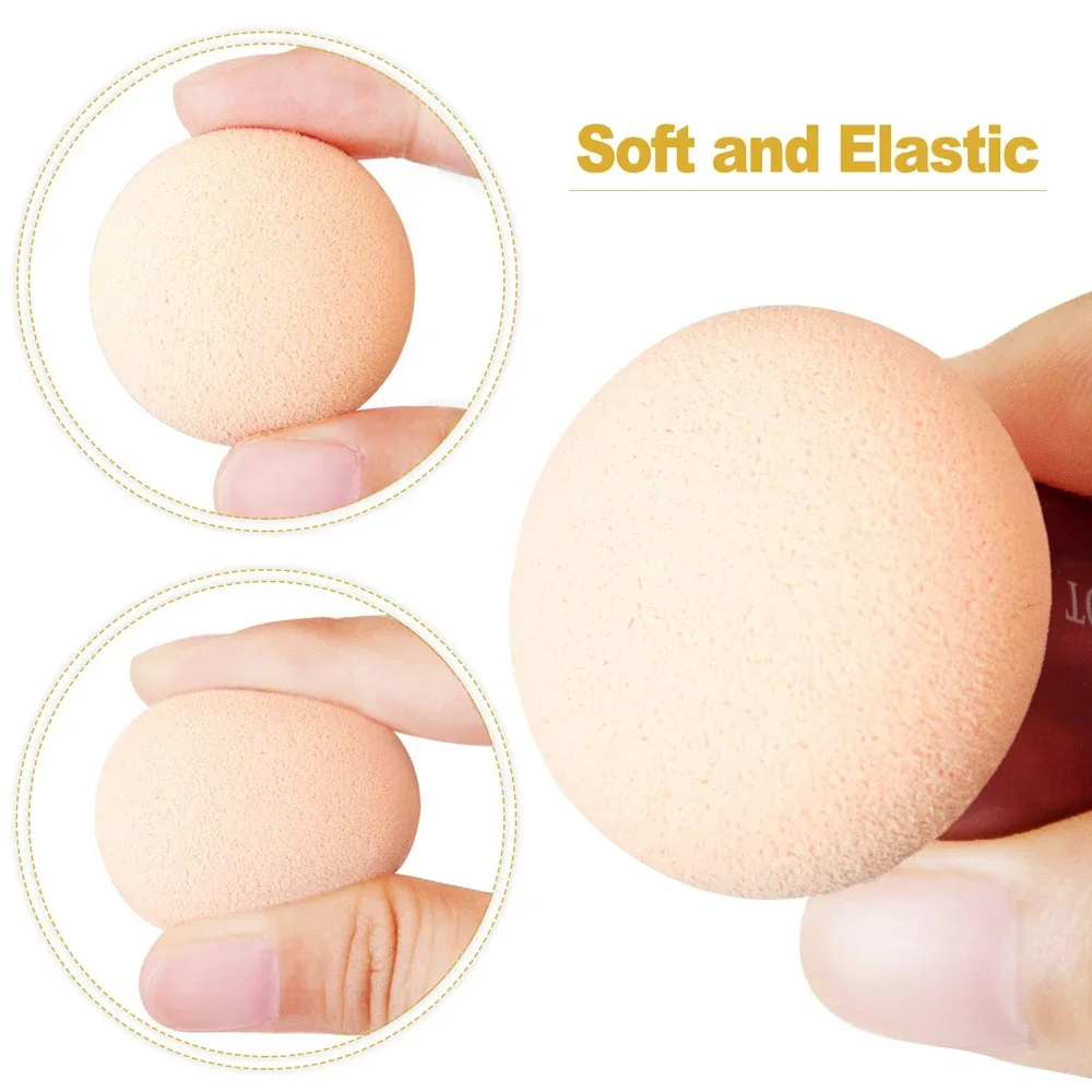 Sdotter 3 uds mujeres base en polvo cosmético Puff cabeza de seta cara corrector licuadora brochas de maquillaje con mango suave belleza