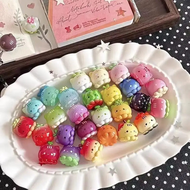 Hot Koop Aardbei Musta Octopus Kat Miao Miao Fruitmarkt Serie Leuke Blind Tas Leuke Schattige Fruit Mini Model Geschenken Op Voorraad