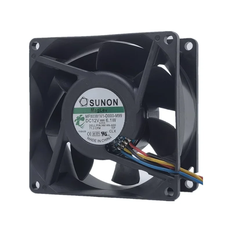 New CPU  Fan For SUNON MF80381V1-D000-M99 12V 6.1W 8038 8CM 4-wire Server Fan