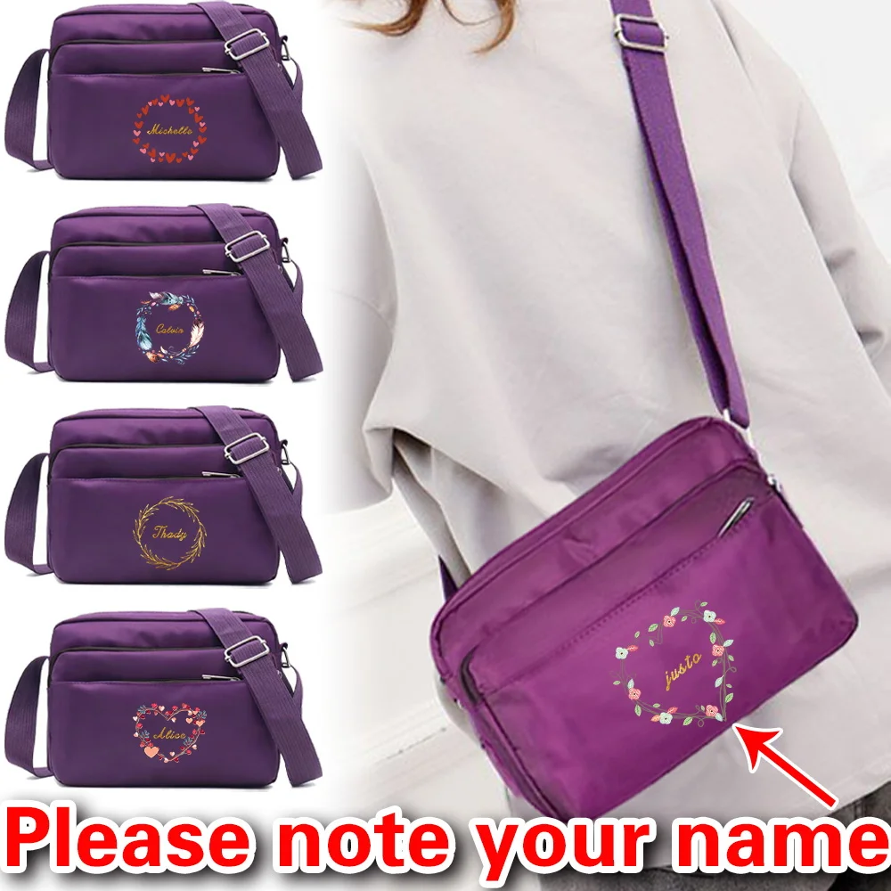 

Personalized Customization List Shoulder Crossbody Bag High-quality and Durable Purple Women's Multi-layer Storage Bag Durable