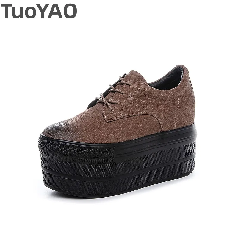 

10.5cm New Microfiber Leather Spring Autumn Ladies Fashion Skate Boarding Chunky Sneakers Platform Wedge Women Casual Shoes