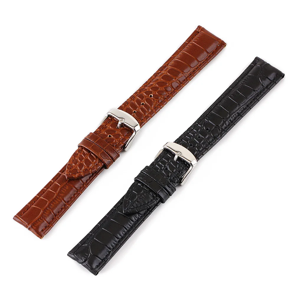 Crocodile Pattern 22mm Watch Strap Universal Leather Watchband for Smart Watch 12mm 14mm 16mm 18mm 20mm 22mm 24mm