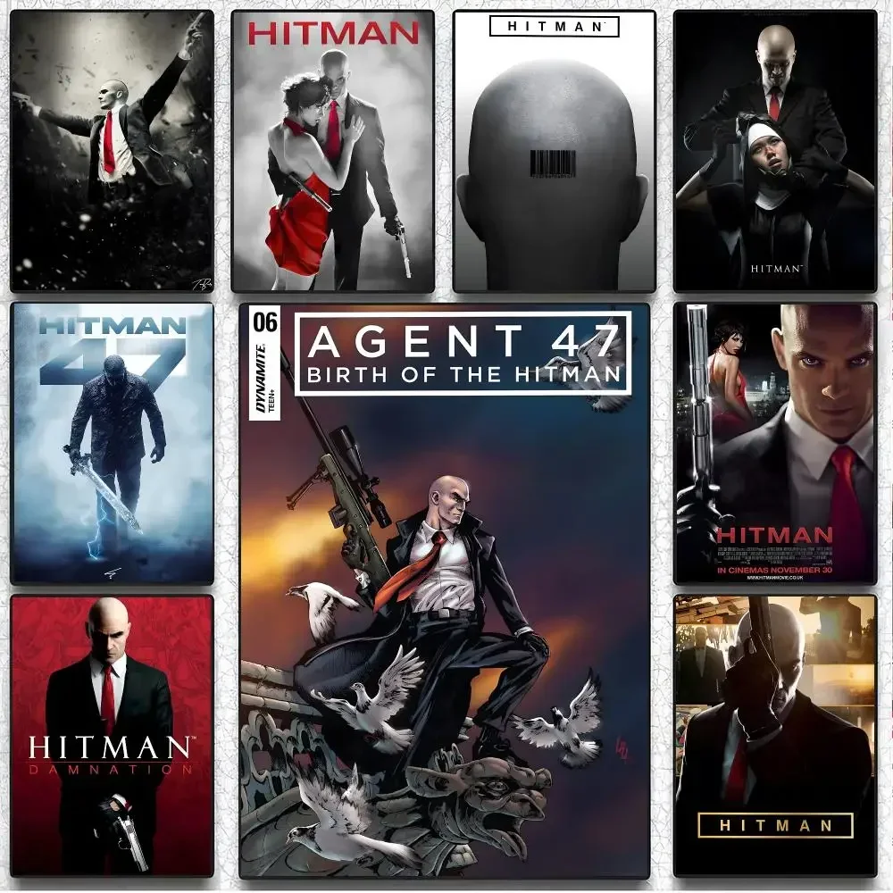 47 Character Game Hitman Agent 47 Poster Artistic Wall Decor Indoor Outdoor Home Ornament for Collectors