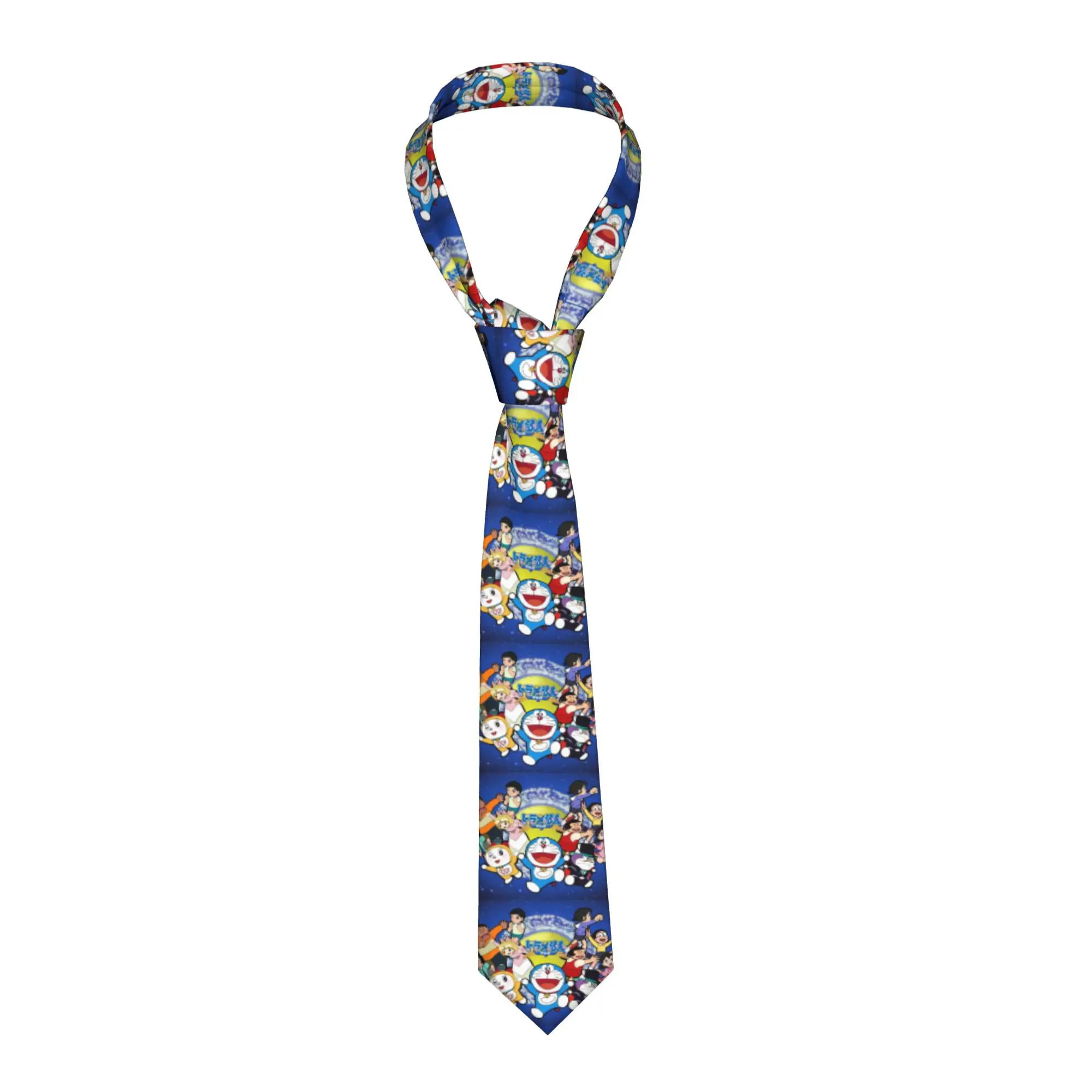 Blue Doraemon Necktie Slim 8 cm Wide Neck Tie Cartoon Anime for Mens Suits Accessories Cravat Wedding Accessories Office