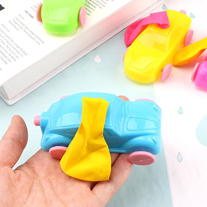 5/10PCS Assorted Colors Balloon Propelled Car Recoil Cars Kit Fun Physics Demo for Teachers Students Team Class Game Rewards ZYF view 4