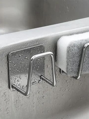 1pc Stainless Steel Sink Sponge Rack For Sponge Steel Wire Ball Draining Paste The Inner Wall Of The Sink Kitchen Supplies