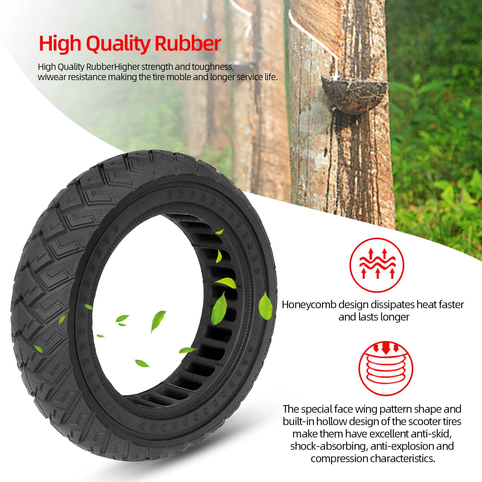 Ulip 9.5x2.5 High Quality Off-Road Solid Tire 9 Inch Wider Thicker Durable Tubeless Tire For Niu KQi3 Electric Scooter 9.5x2.50