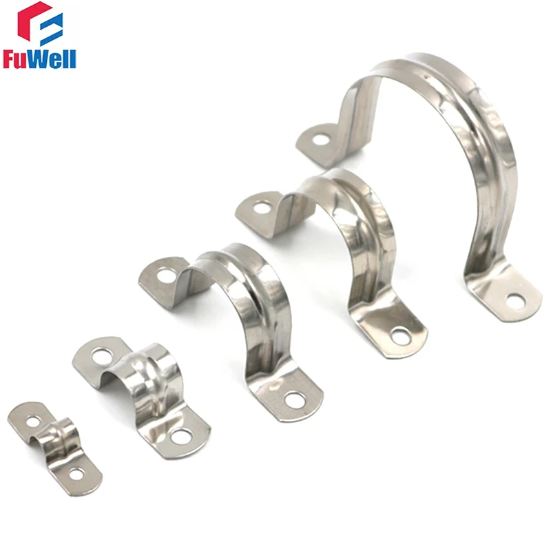 28pcs M5~M16 304 stainless steel plumbing pipe saddle clamp bracket horse riding clamp hose clamp U-shaped