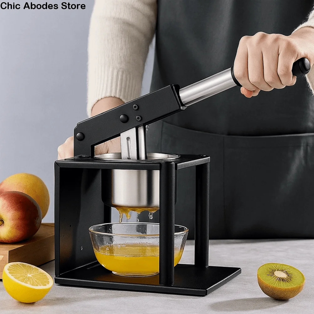

Practical Stainless Steel Manual Juice Extractor Hand Press Thickened Manual Juicer with Rod Heavy Duty Fruit Juicer for Home