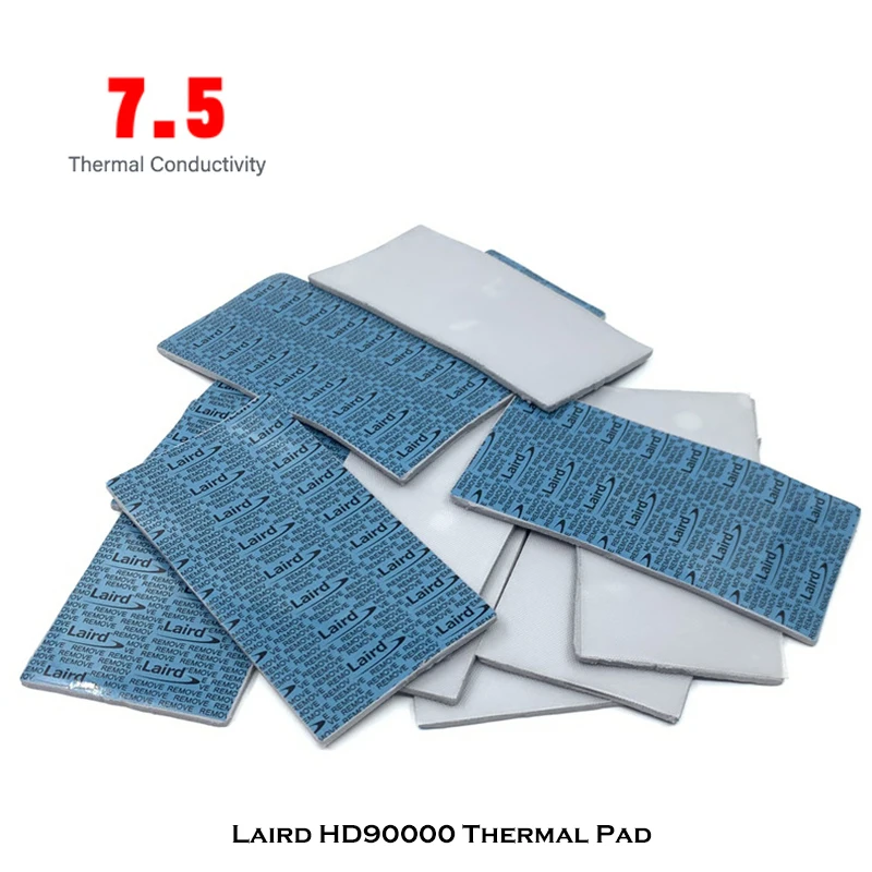 Laird HD90000 Thermal Pad 7.5W/mk for RAM/M2/CPU/GPU VRAM 0.5/1.0/1.5/2.0MM,Soft 80x40mm 100*100MM