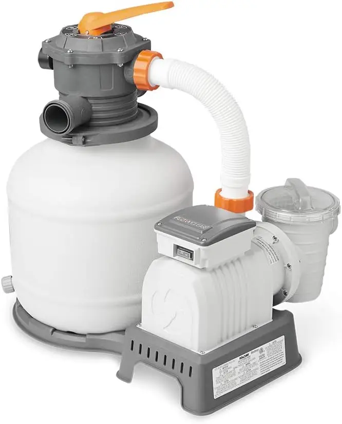 

Sand Filter Pump Compatible with Most Above Ground Swimming Pools Pre-Assembled, Quick Installation Silica Sand NO