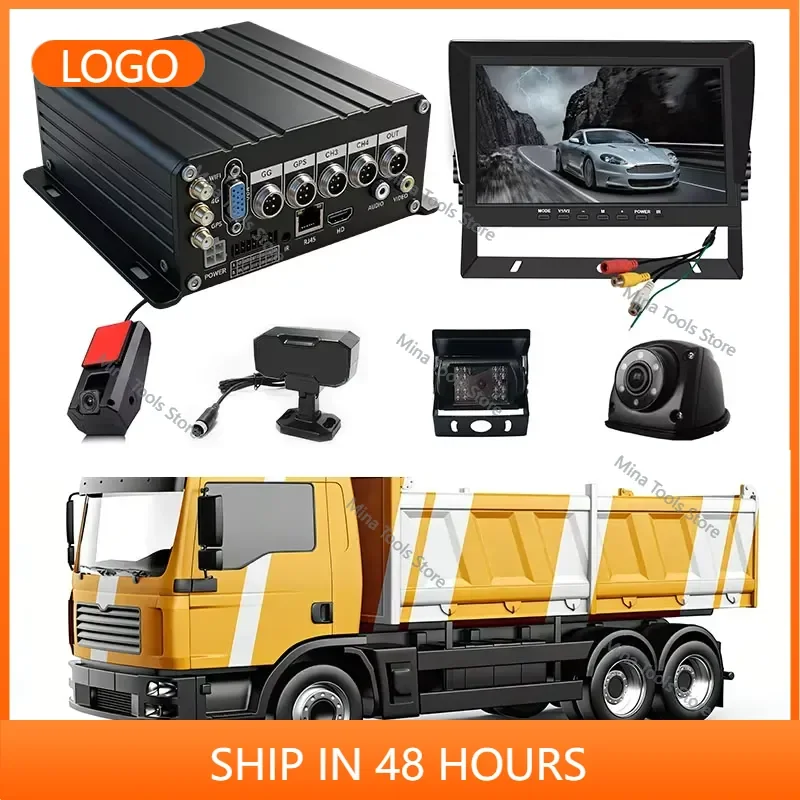 DC8-36V 4CH Hard Disk MDVR Linux AHD 1080P H.264 4G WiFi Fuel Level Sensor Optional Truck Fleet Management