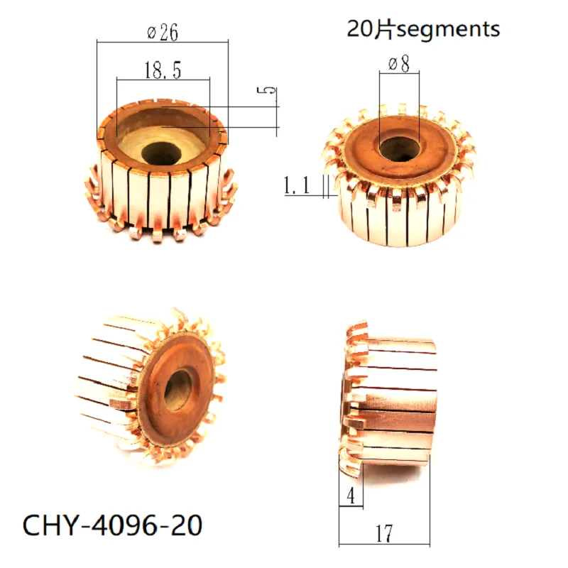 26*8*17*20P Suitable for Automotive Fan Motor Commutator Blower Motor Commutator Chy-4096-20