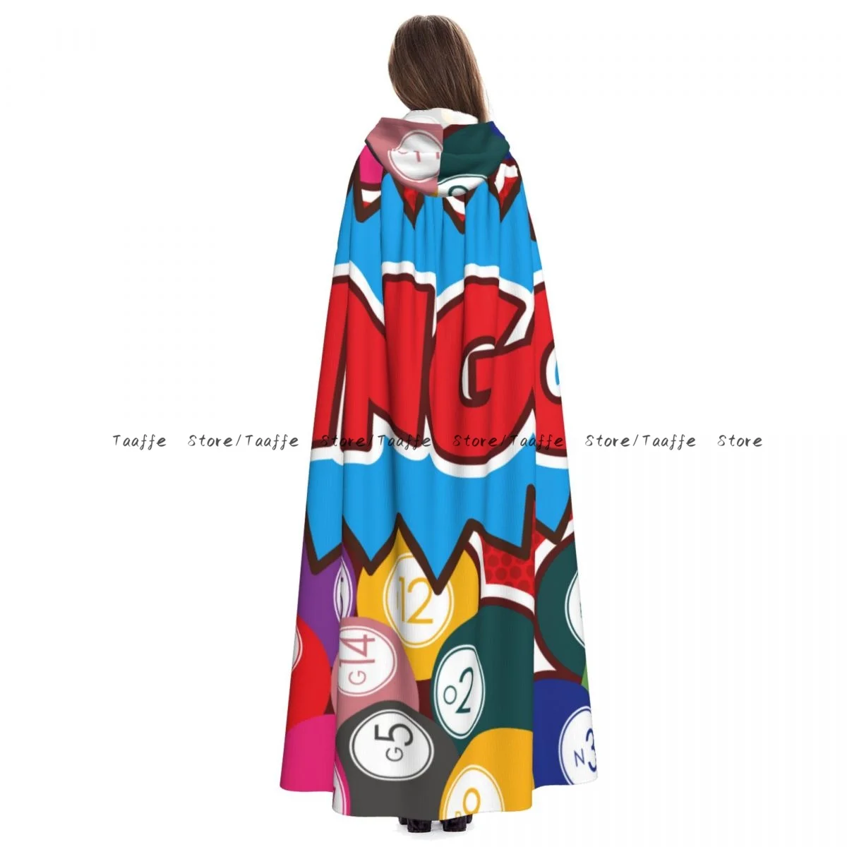 Witch Long Hooded Robe Bingo Game Background Halloween Cloak Cosplay Costumes for Adult