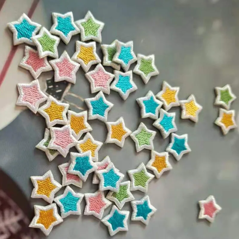 Wholesale Self-adhesive 10pcs Exquisite Embroidery Mini Star Patches for Clothing Iron on Clothes Appliques Sewing Accessories