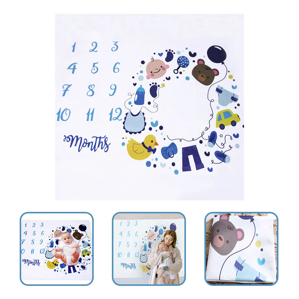 

Photo Blanket Baby Monthly Growth Picture Props Versatile Polyester Blanket for Girl Boy Photo Shoot Photography
