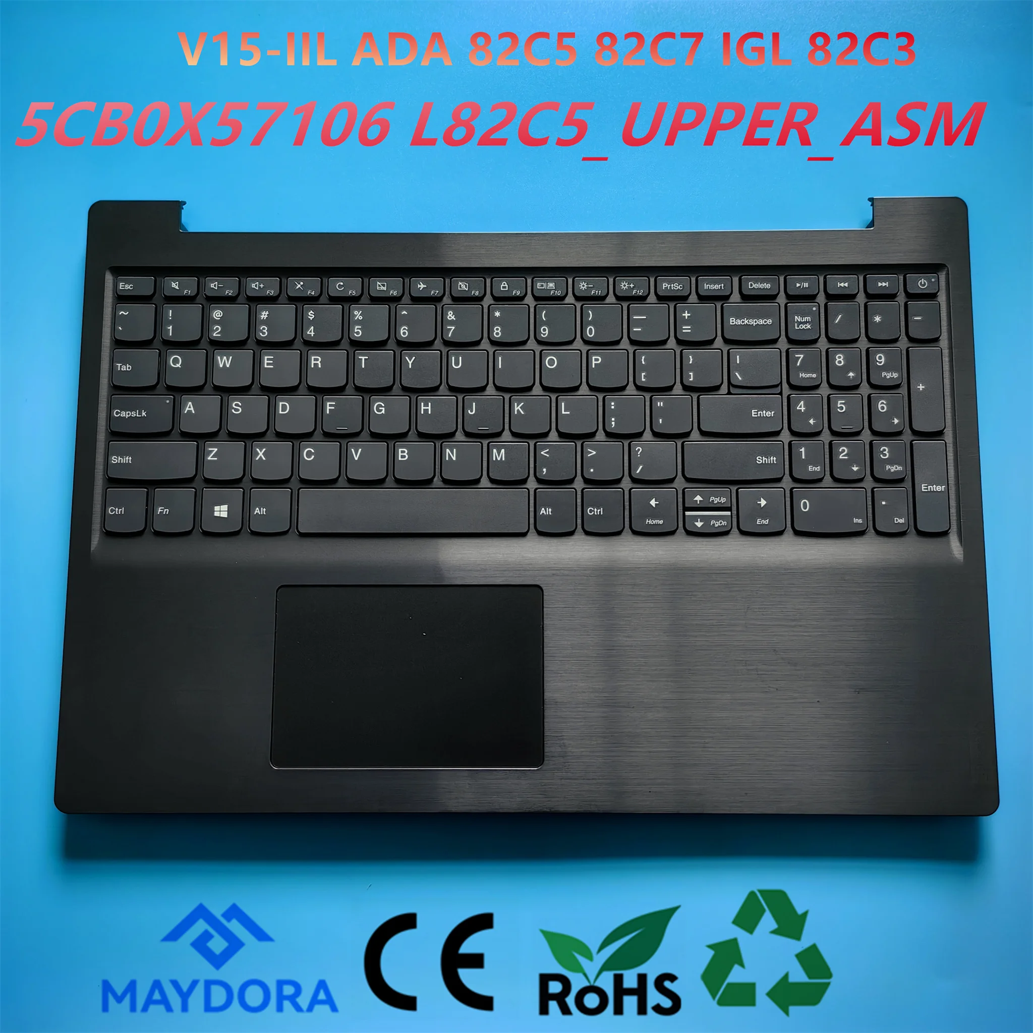 

US ENG Keyboard Palmrest Assembly for LENOVO V15-ARE V15-IIL V15-IGL 82C3 82C5 82C7A series w/ Toucpad Speaker 5CB0X57106