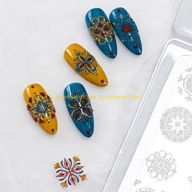 31KD سيليكون مسمار نحت قالب ثلاثية الأبعاد حجم مختلف فراشة النقش مسمار ختم الإستنسل UV هلام البولندية مانيكير القالب #3