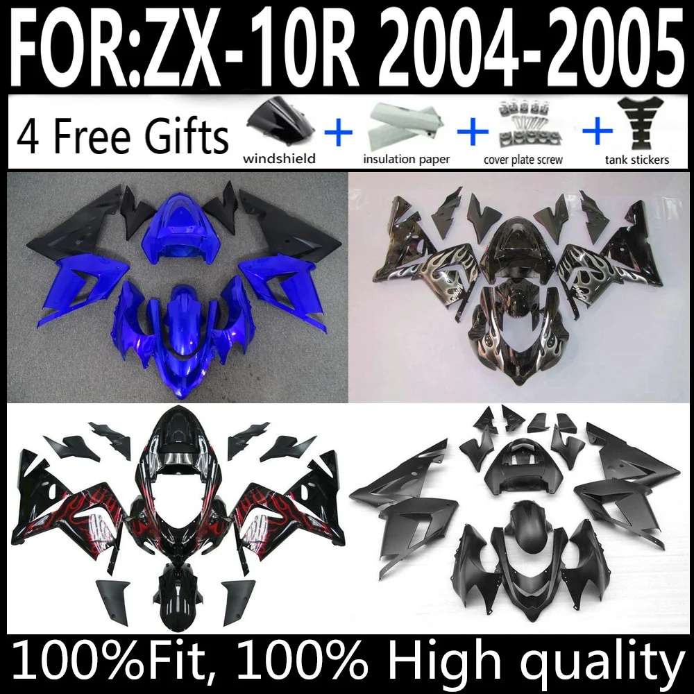 

Injection Molded ABS Fairing Kit For Kawasaki Ninja ZX-10R 2004-2005 Bodywork Cowling Set High Quality Factory Direct Fit
