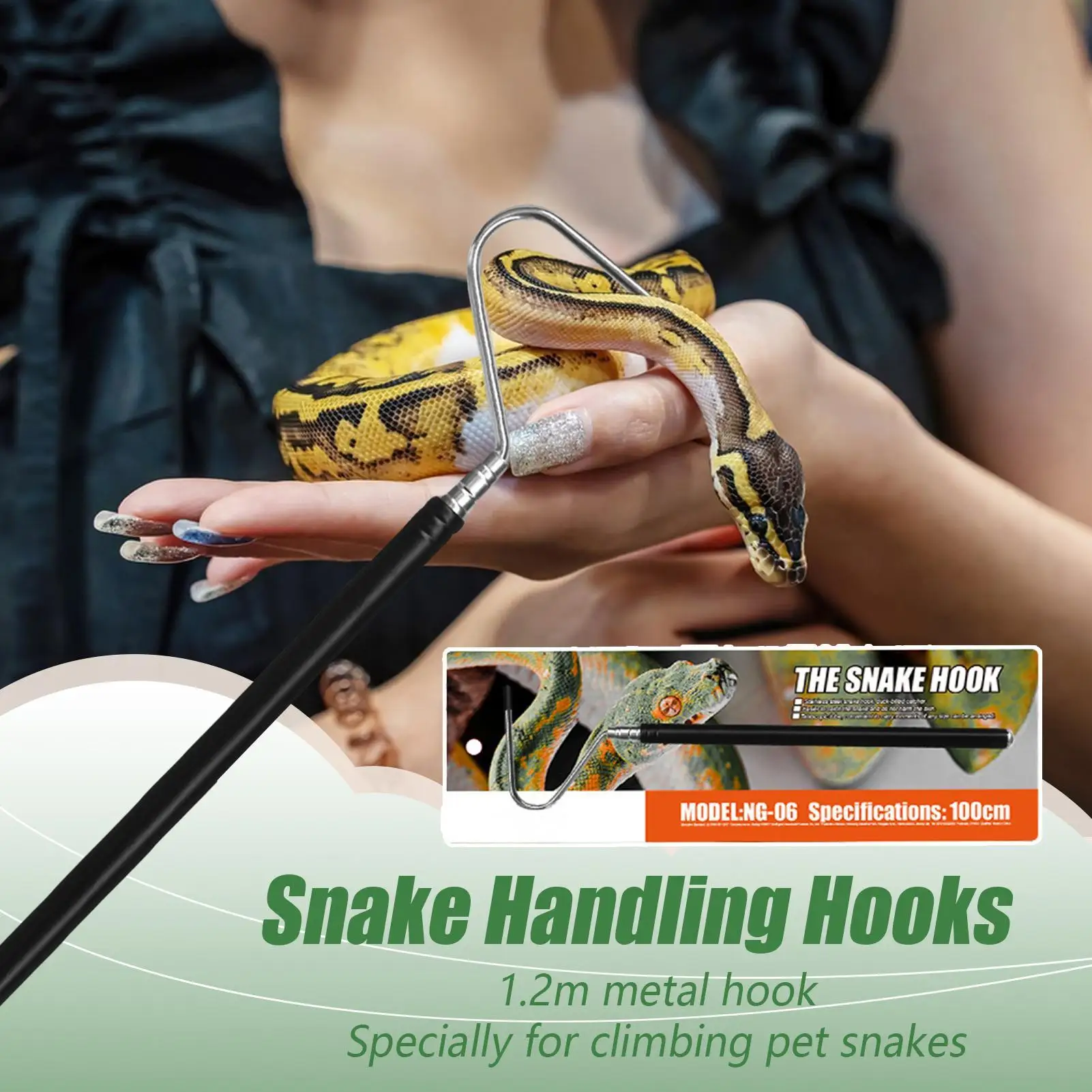 Snake Hook Snake Catcher Extended Anti-Bite Retractable Hook With Non-slip Handle For Cleaning Plumbing Bathroom Pool Skimmer