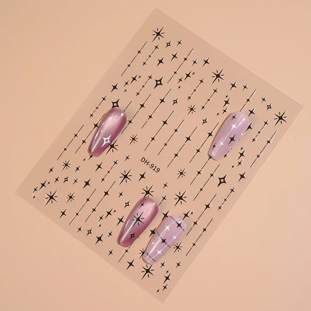 1/5/10pcs 3D 플랫 몽환적인 동화 스타일 네일 스티커 스타 네일 아트 스티커 DIY 여성 매니큐어 자기 접착 장식 데칼