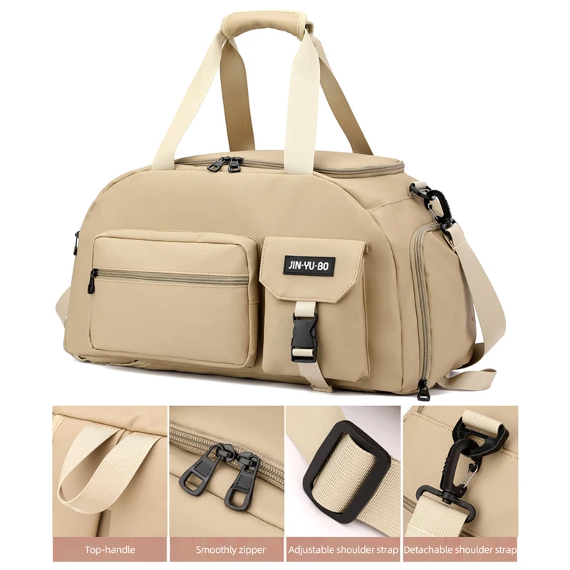 

Travel Duffel Bag with Shoes Pocket Outdoor Business Trip Short Distance Luggage Handbag Dry Wet Fitness Gym Yoga Backpack