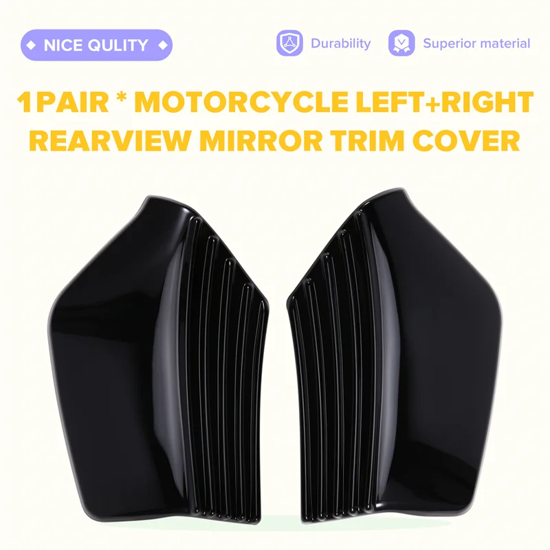 

A02Q-1Pair Black L&R Rearview Mirror Trim Cover For Honda Goldwing GL1500 ALL GL 1500 1988-2000 Mirror Back Accents Shells