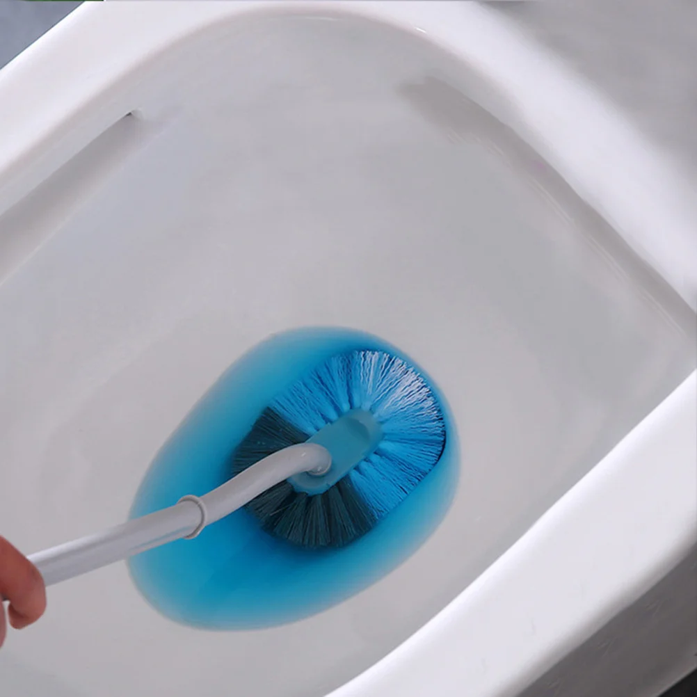 3 قطع من فرشاة المرحاض ذات المقبض الطويل للتعليق على الحائط بتصميم منحني على شكل حرف S أداة تنظيف متينة للحمام المنزلي والفندق مستلزمات المرحاض باللون الرمادي #5