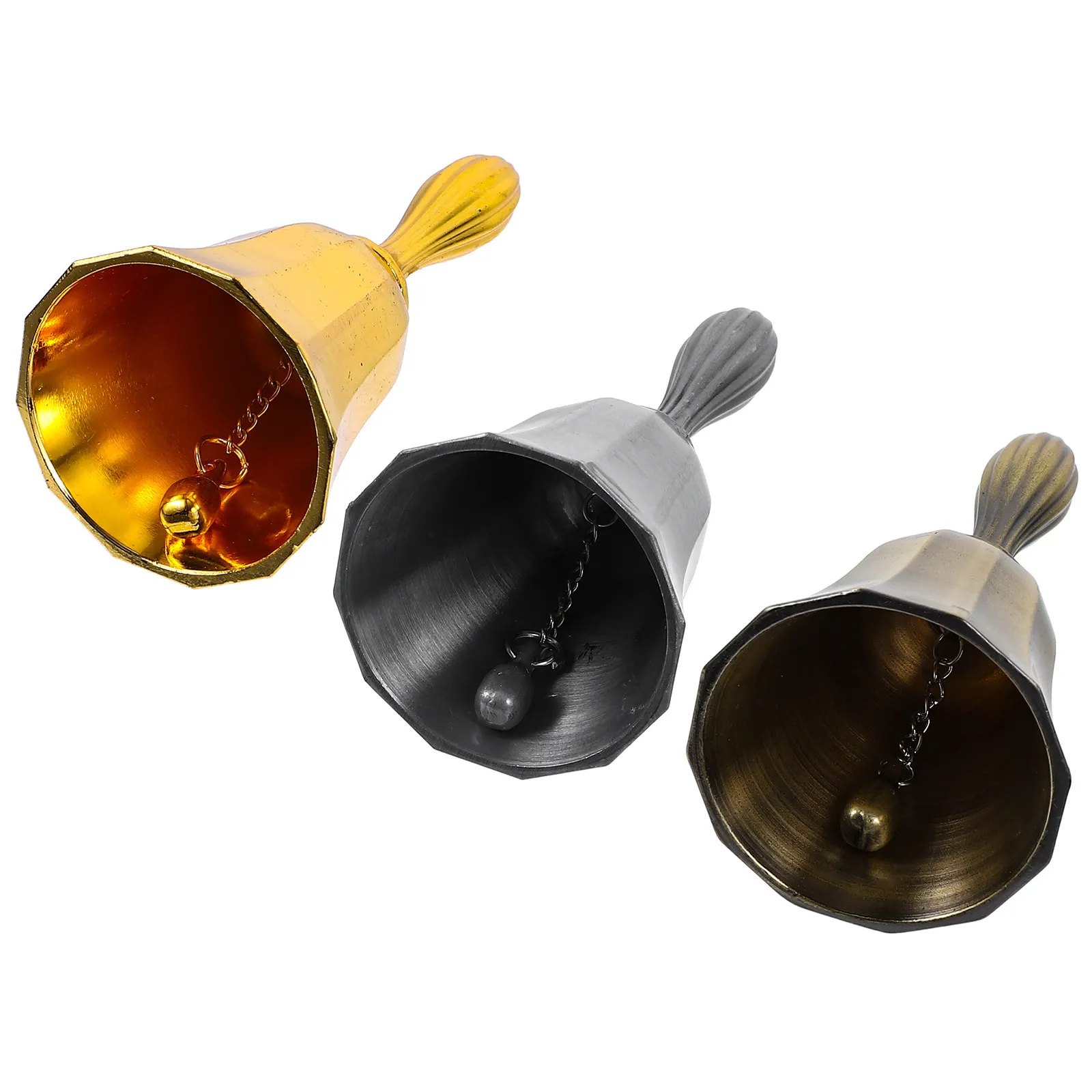 3Pcs Desktop Bell Zinc Alloy No Rust Clear Sound Ergonomic Design Suitable for Home Office School Restaurant Bar Retro Style