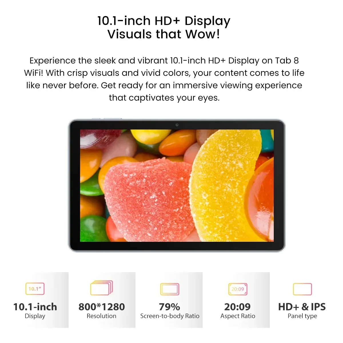 Blackview Tab 8 WiFi Tablet 10.1 ''HD + Display Quad Core 4 GB 128 GB 6580 mAh 2.4G/5G WiFi6 Android 12 Pad 13MP Achteruitrijcamera PC