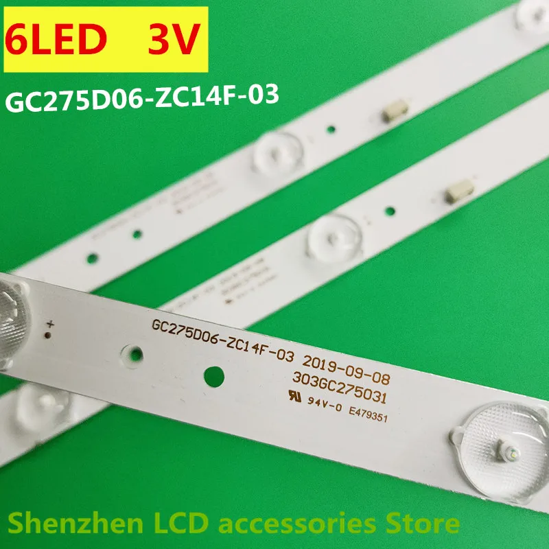 GC275D06-ZC14F-03 303GC275031 for 28PHF2056/T3 1 pcs= 6led  aluminium 100%new  LCD TV backlight bar