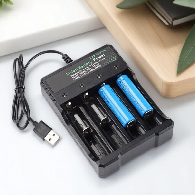 4 فتحة USB شاحن بطارية ل 18650 10440 14500 16340 18500 18350 خلايا ليثيوم أيون 5 فولت المدخلات شحن سريع