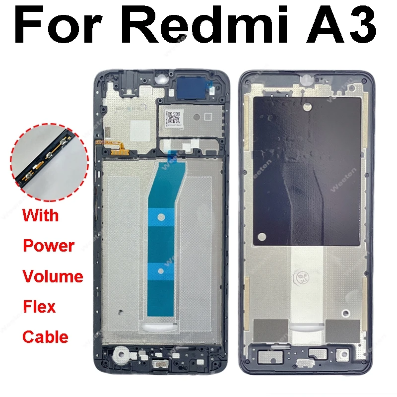 LCD Display Screen Frame Cover For Xiaomi Redmi A1 A2 A3 A3X A5 Plus 4G Pro LCD Frame Cover Holder Bezel Spare Parts