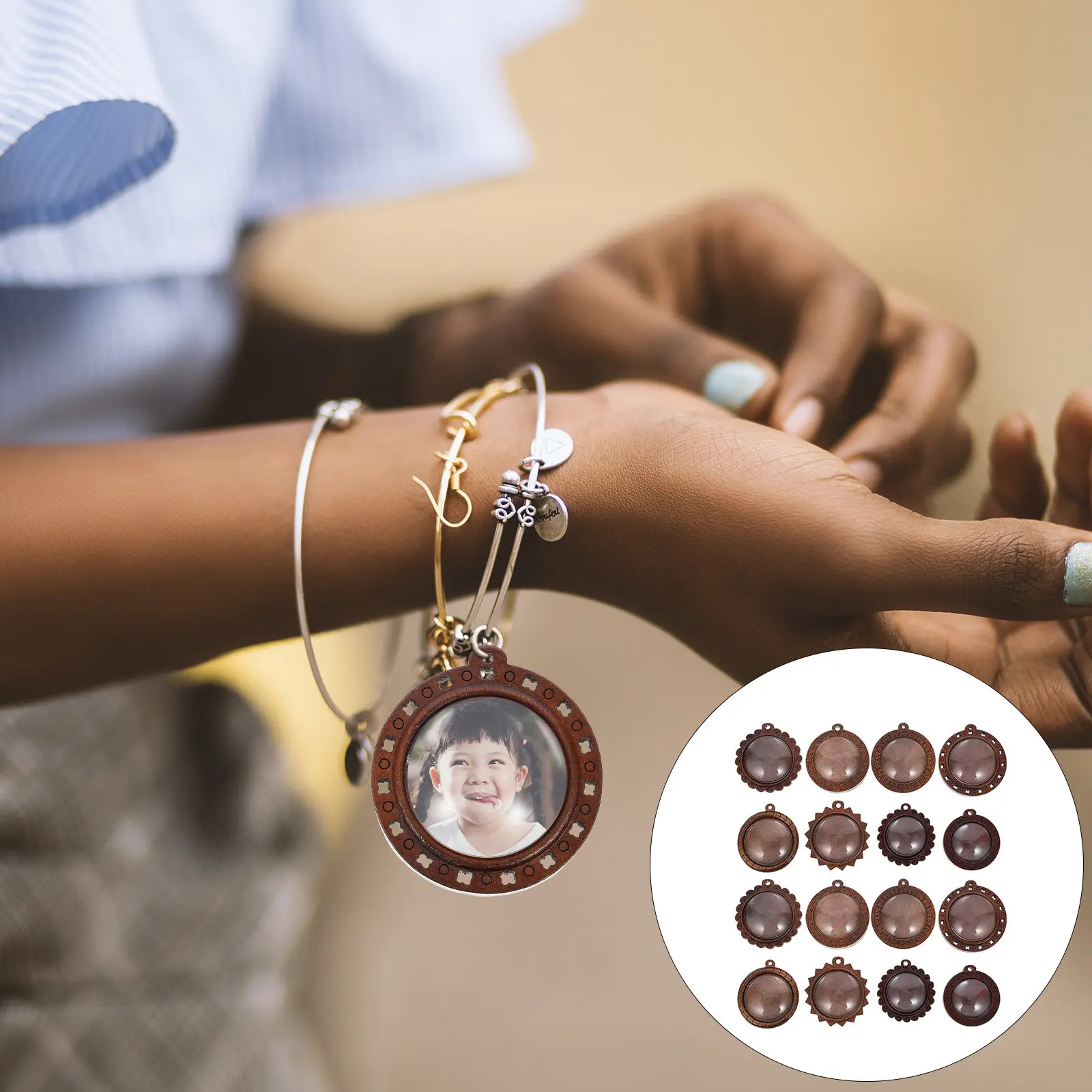 

Набор из 32 деревянных основ для кулонов с инкрустацией камнями, круглые, для изготовления ювелирных изделий своими руками, основы для кабошонов 25 мм и 30 мм, в комплекте со стеклянными крышками