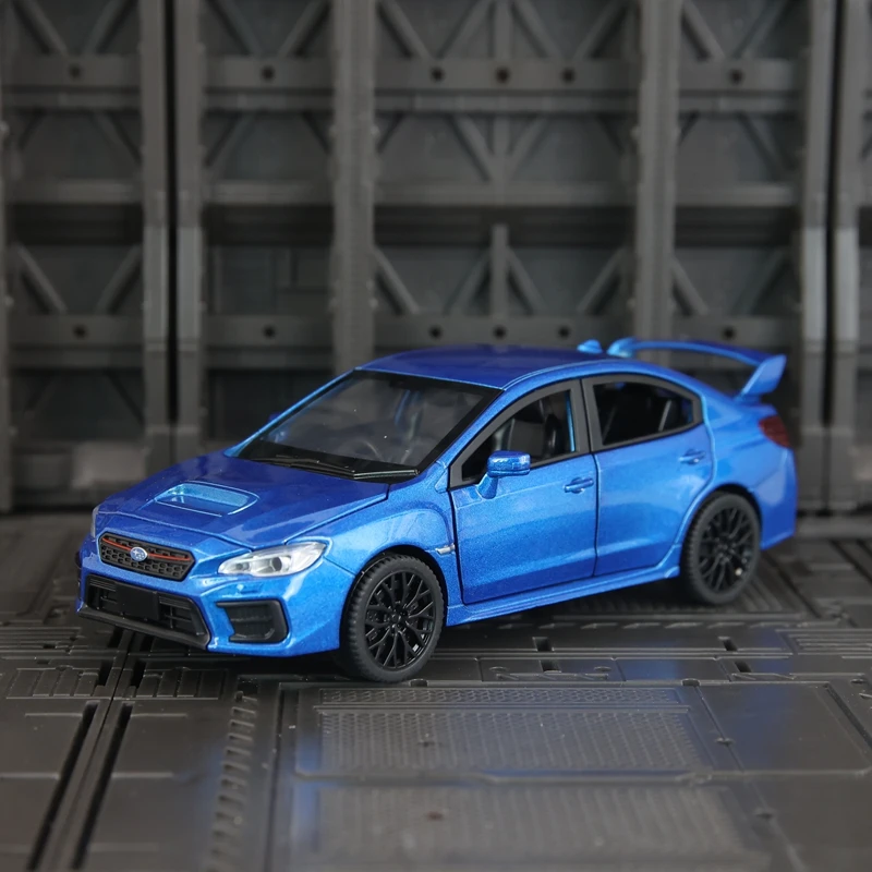 

1:30 моделирование WRX STI из сплава гоночный автомобиль модель автомобиля орнамент подвеска отскок звук и свет игрушечная дверь можно открыть