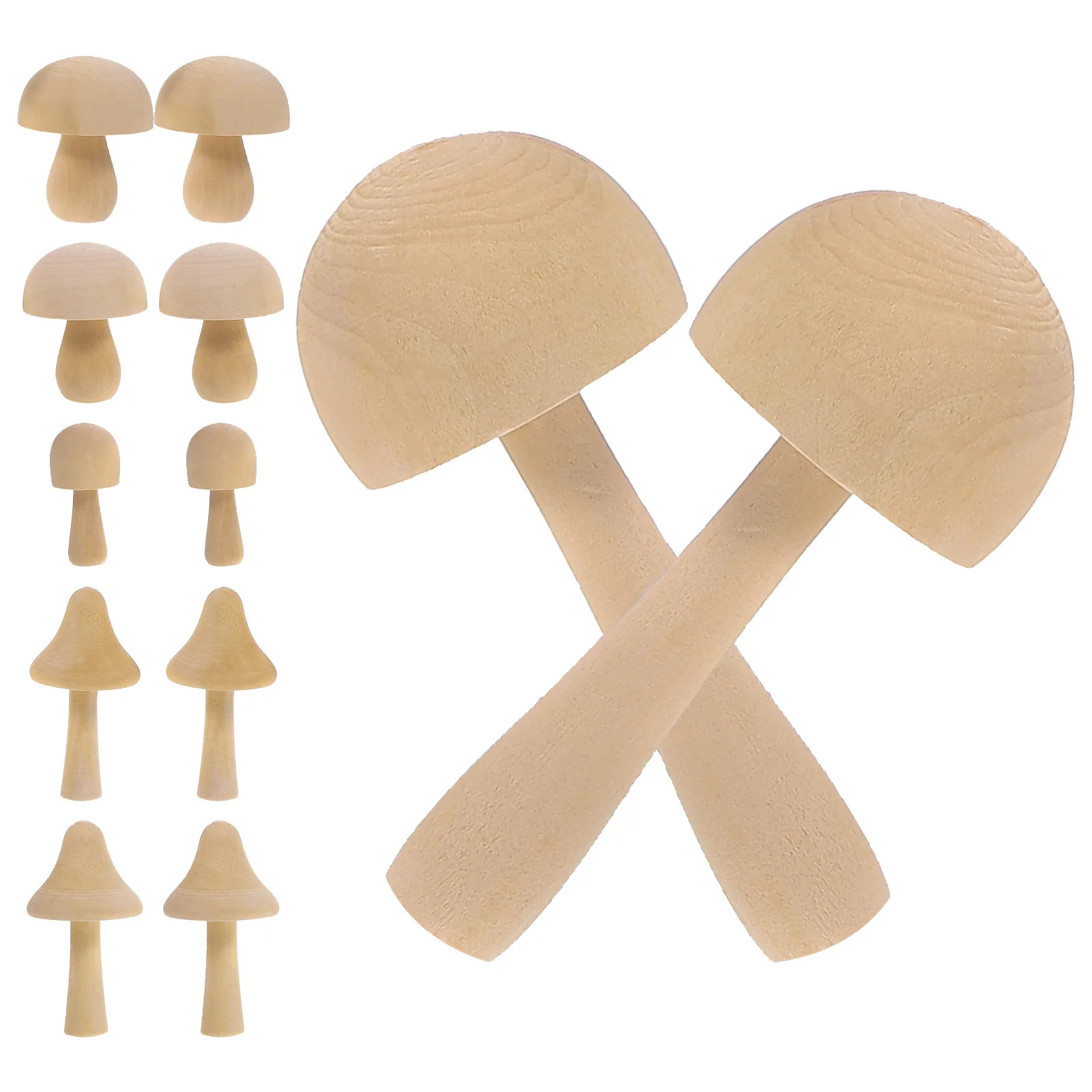 

12Pcs Wooden Small Mushrooms Unfinished Miniature DIY Mushroom Decorations Micro Landscape Craft Mini Mushroom