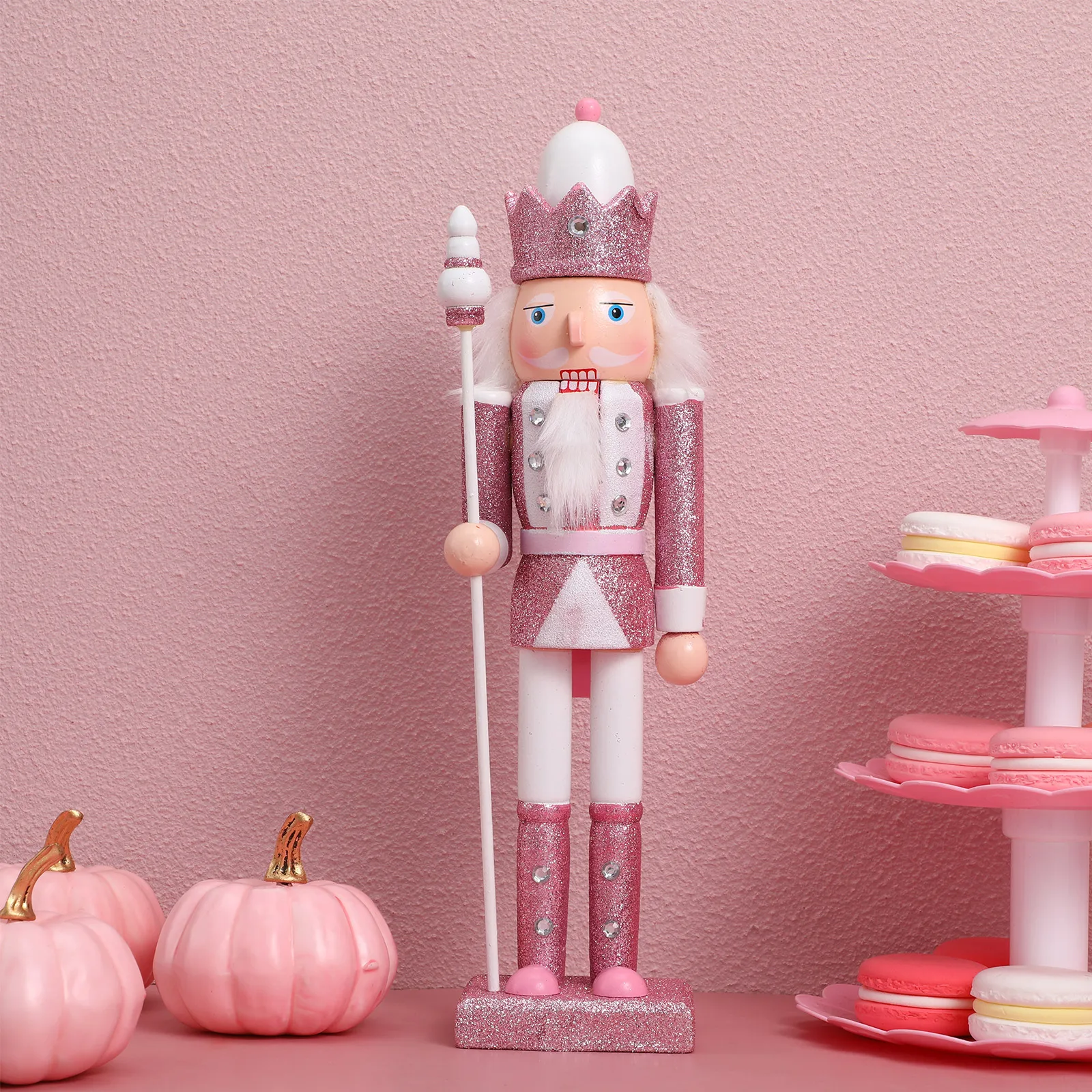 

Pink Nutcracker Puppet Soldier Nutcracker Soldier Toy Children's Christmas Tree Pendant Party Gift Holiday Decoration
