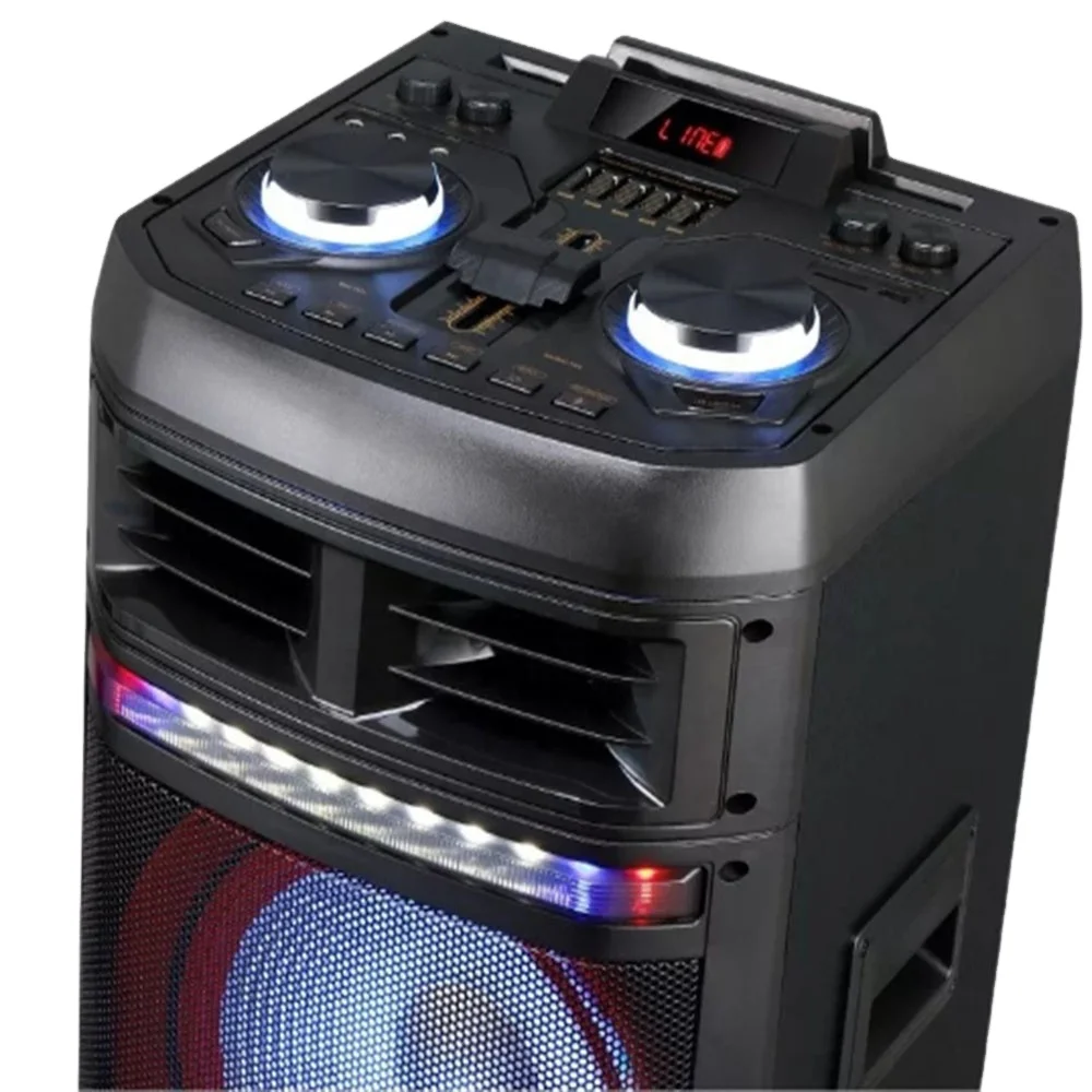 

12 inch BT portable trolley speaker party speaker with Remote USB function Led lighting HS-TD1298