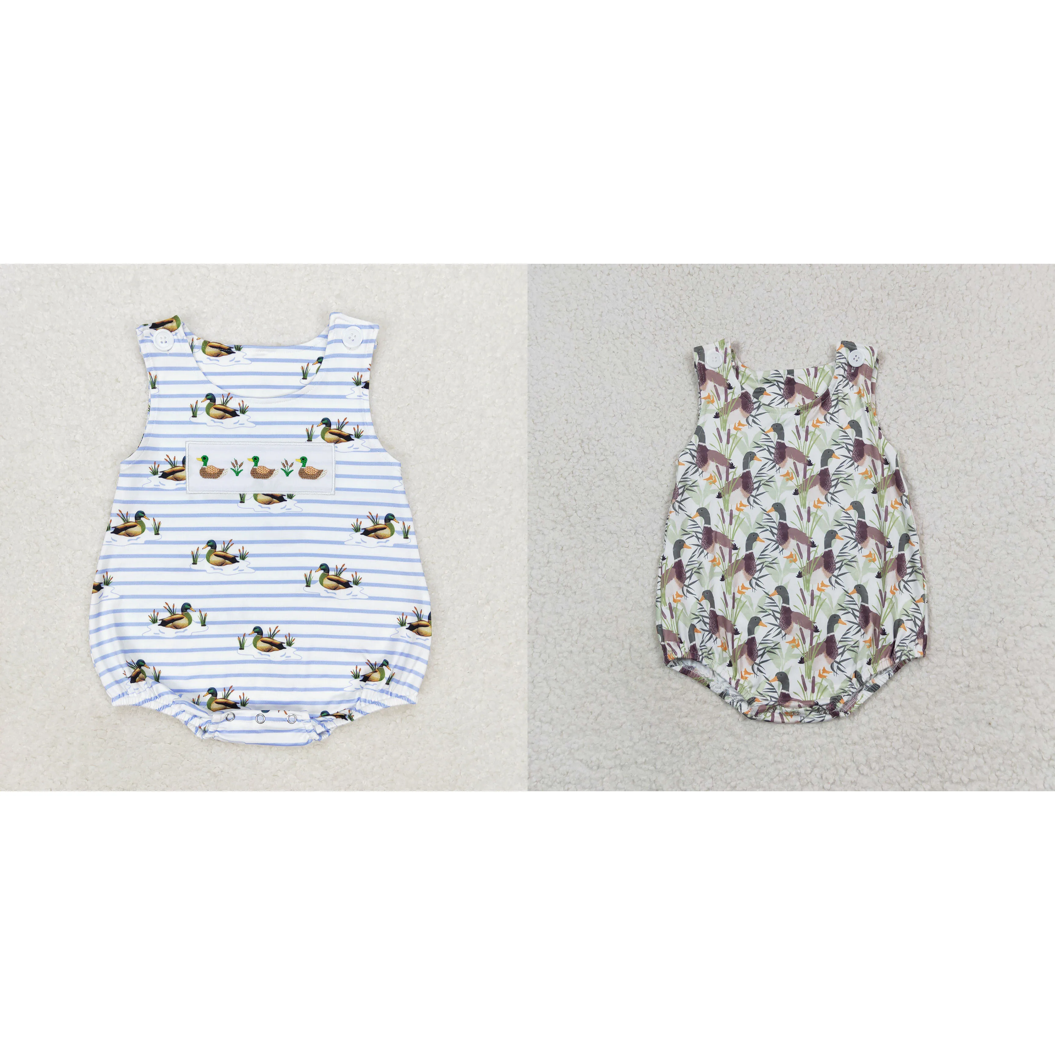 Wholesale Baby Boy Ducks Romper Toddler Newborn Summer Infant Sleeveless Bubble One-piece Kids Children Clothing