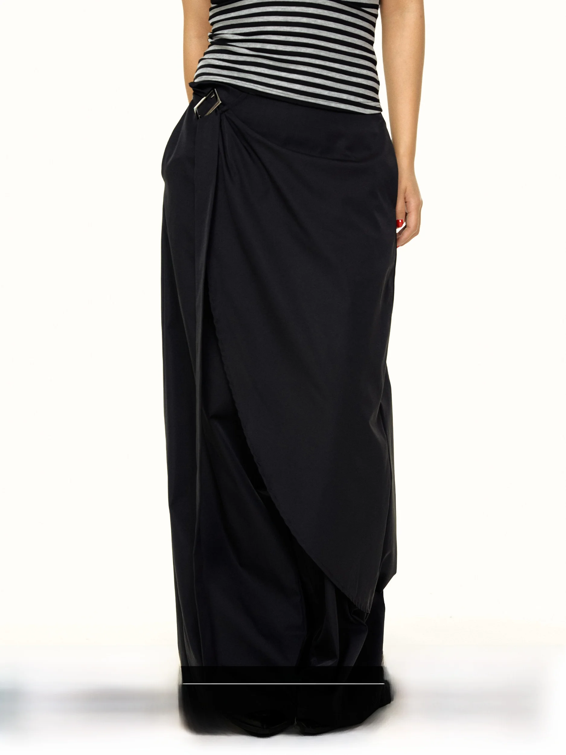 

Blackbb High Waist Wide Leg Casual Pants Women's Fashionable Casual Straight Cut Long Trousers with Irregular Sash Versatile ...