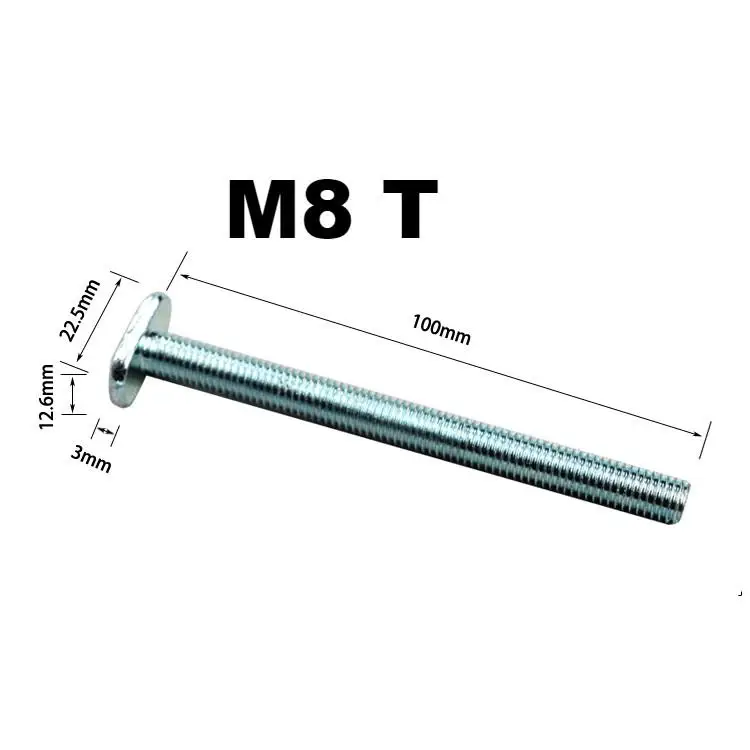 T Track Slider M8 T Screw M6 M8 Nut Saw Table Acting Hold Down Clamp Set for T-Slot T-Track Woodworking DIY Tools Accessories