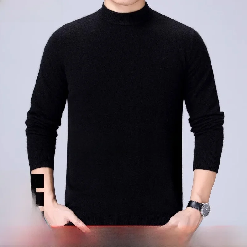 

Erdos осень-зима Thiened из чистой шерсти вязаный свитер с высоким воротником Base irt мужской повседневный шерстяной свитер средней жизни