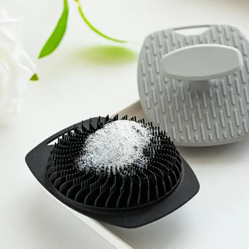 Siliconen Body Scrubber Badwasborstel Exfoliërende lichaamsborstel Douche Gezichtsscrubber Handvat Nat en droog borstelen voor heren Dames