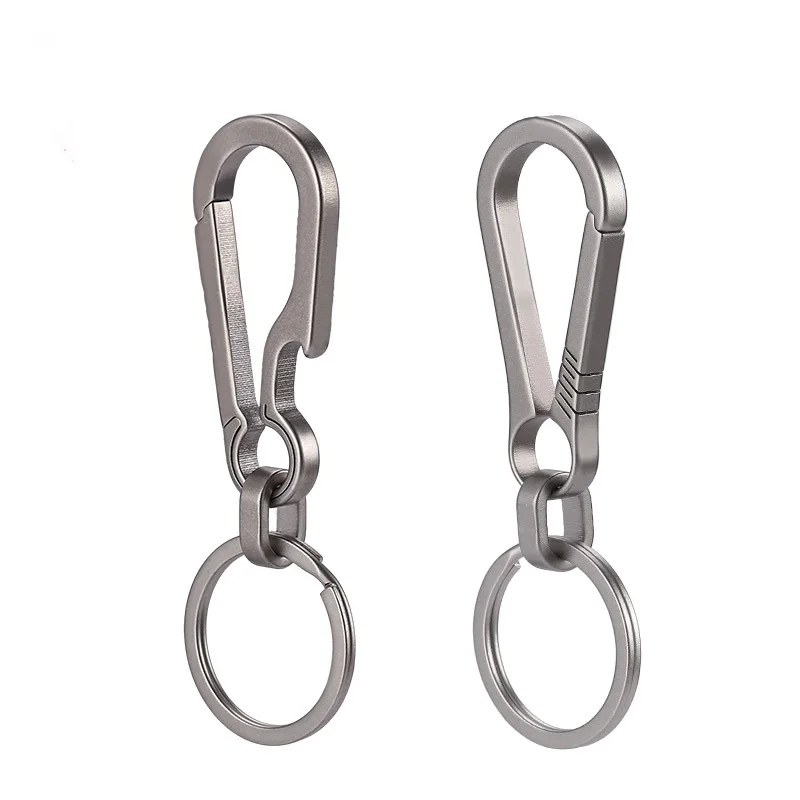 1PC Titanium Alloy Keychain Tiranium Buckle Key Ring Car Accessor Waist Hanging Chain Ring Buckles Opener EDC Outdoor Tool image 2