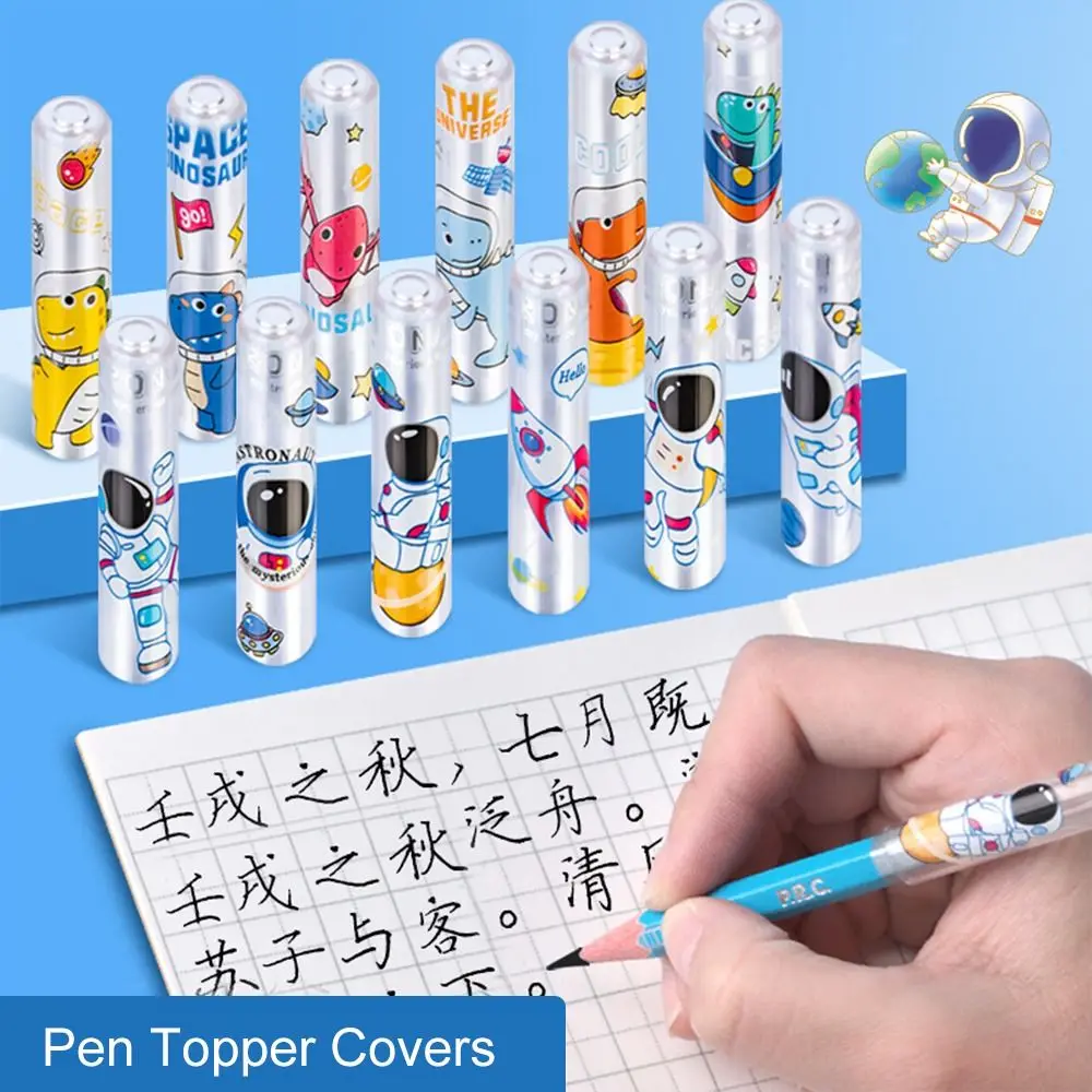 Pencil Protective Cover Pen Pencil Caps Stationery Grip Multi-pattern Pencil Extender Pencil Protector Pen Topper Covers School