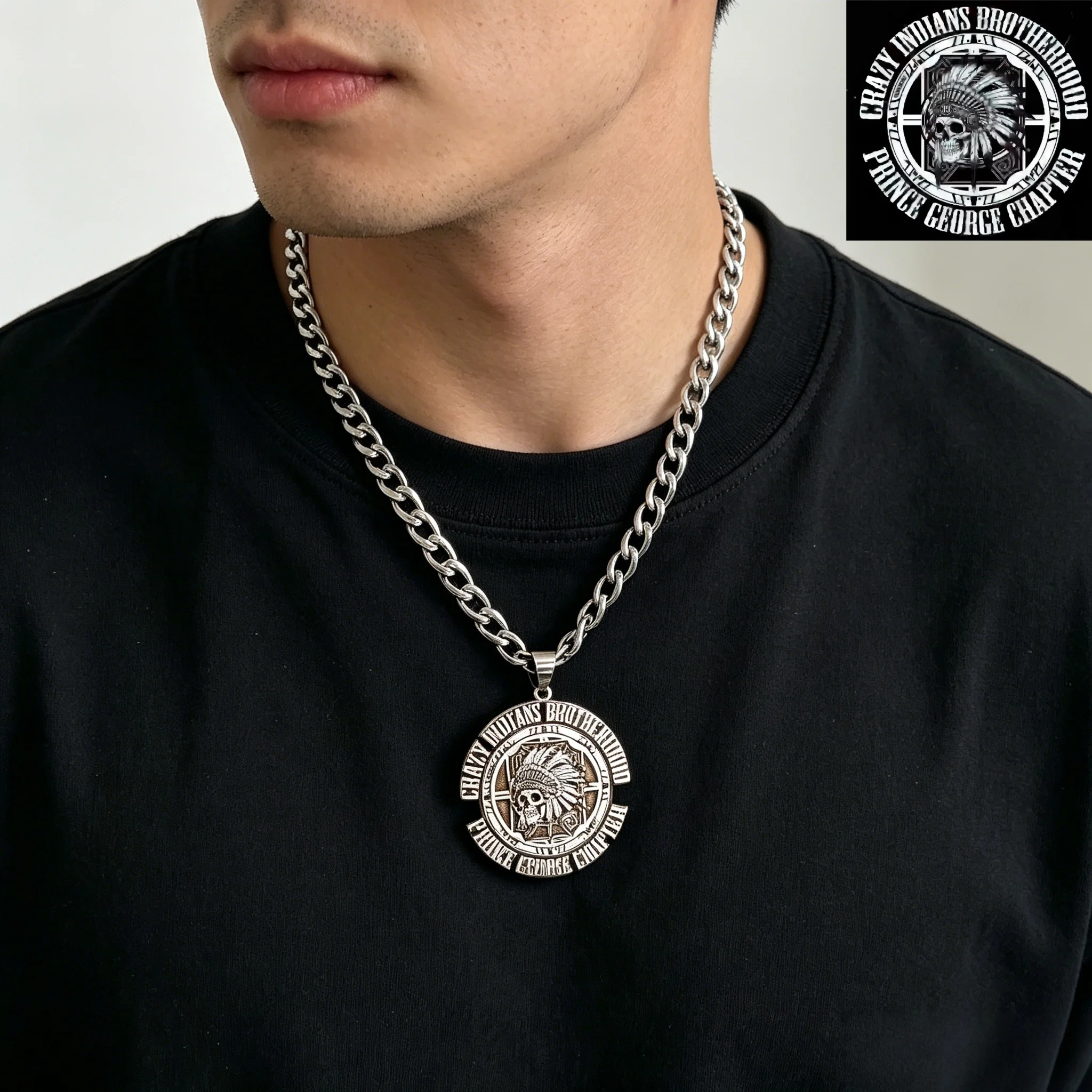 Custom Logo Pendant Neckalce Personalized Picture Nameplate Hip hop Necklace Stainless Steel Design Jewelry Gift