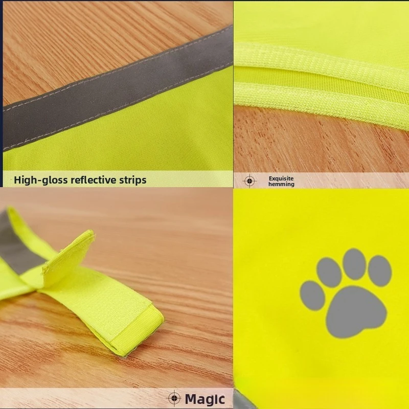 سترة سلامة للكلاب عاكسة باللون الأصفر الفلوريسنت عالية الوضوح للمشي ليلاً خفيفة الوزن وسهلة صغيرة ومتوسطة وكبيرة للكلاب معدات الحيوانات الأليفة #4