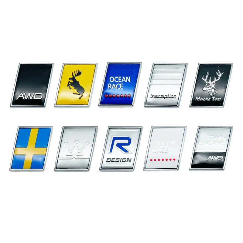 Car 3D Decor T5 T6 R Design AWD Emblem Sweden Flag Badge Small Metal Sticker For VOLVO V40 V50 V70 XC60 XC90 XC40 S40 S80 S70